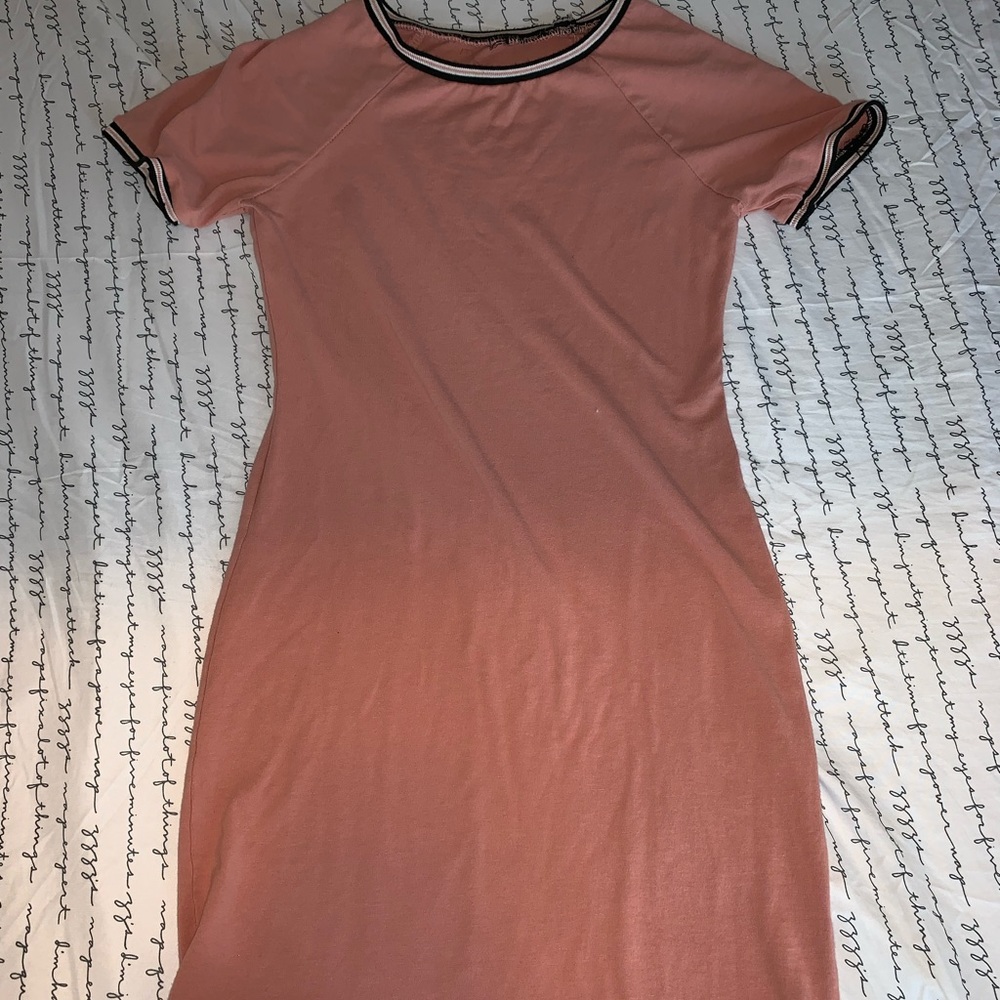 peach tight dress